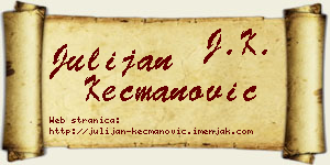 Julijan Kecmanović vizit kartica